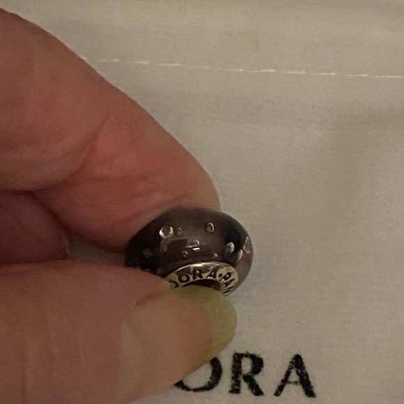 Preowned Pandora Purple Effervescent CZ Glass Murano Beads. RTV $60.00 - Picture 5 of 5